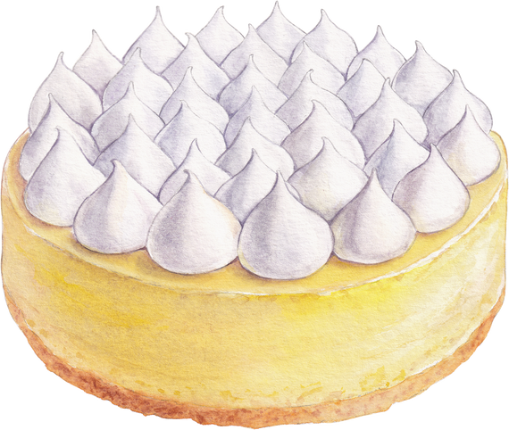 Watercolor yellow cake illustration